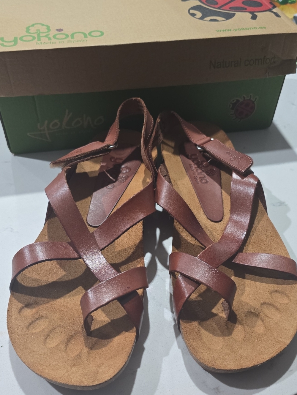Women's Brown Leather Strappy Sandals